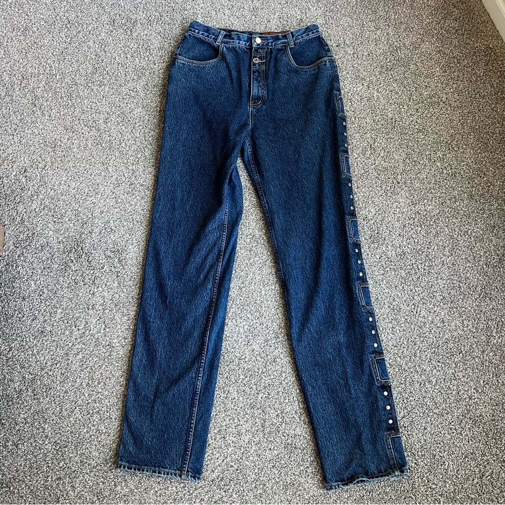Lawman‎ Vintage High Waist Rodeo Western Embellished Jeans, Size 15 - Picture 2 of 12